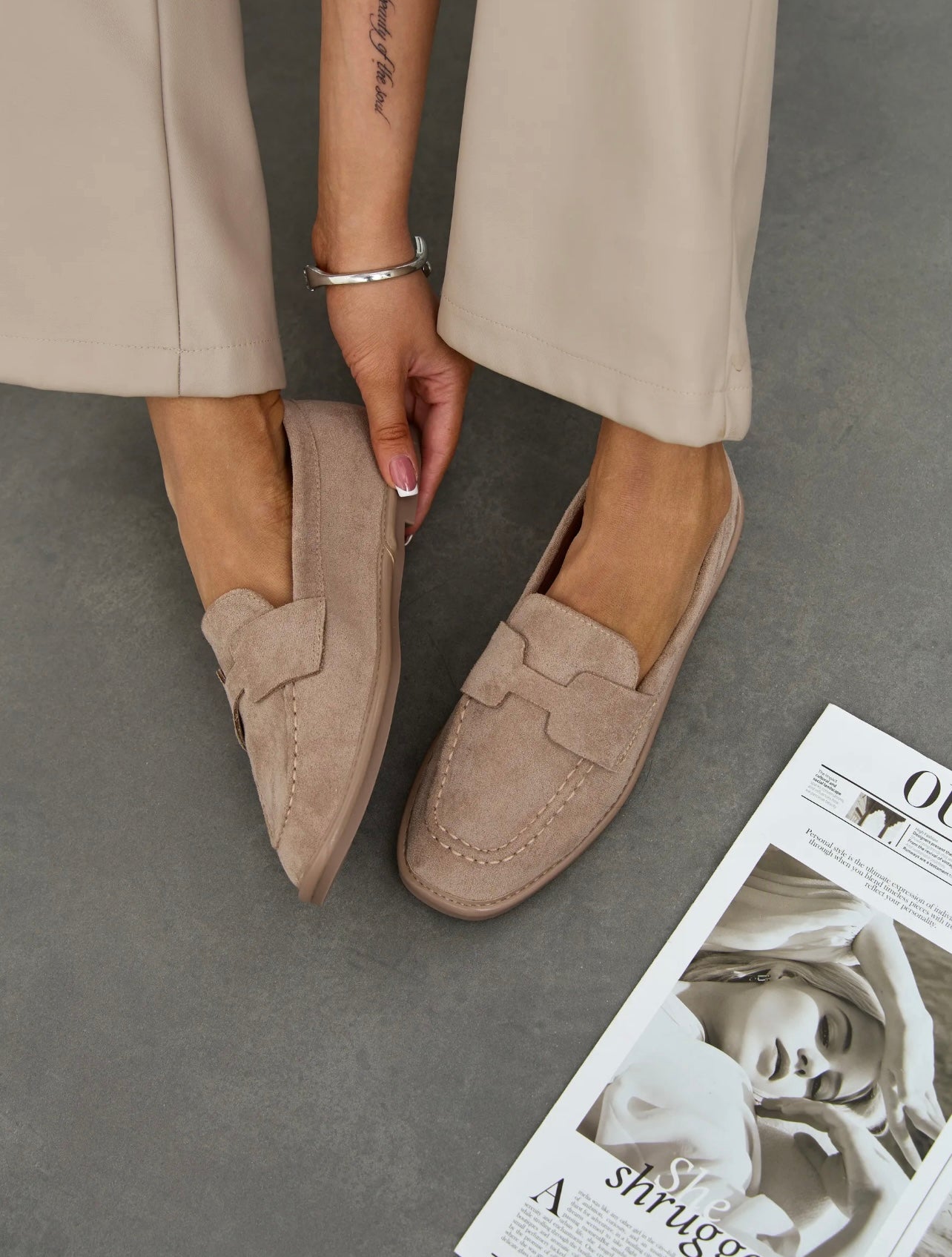 Mocassin Femme Classique-en Daim