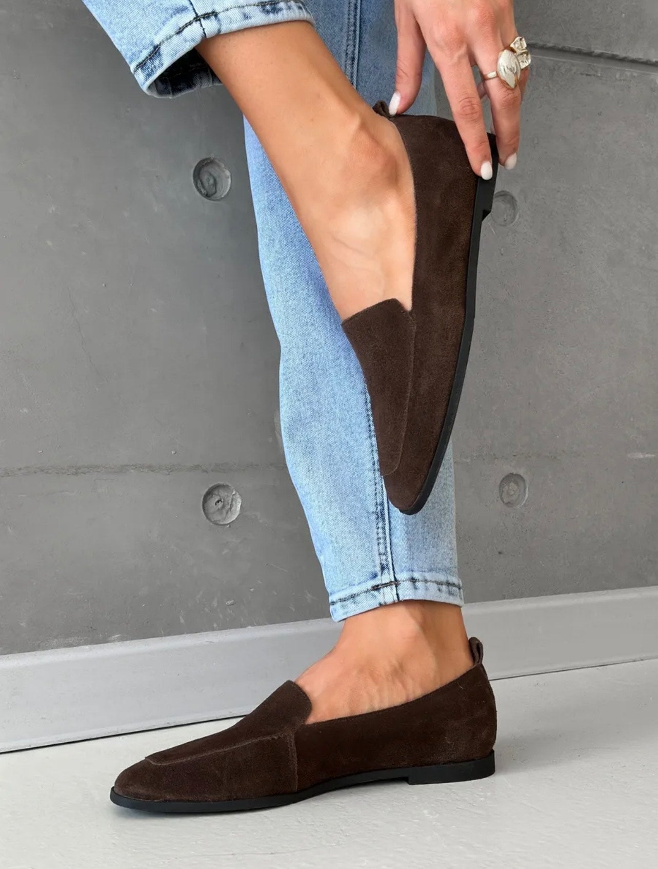 Mocassin PERLA en daim