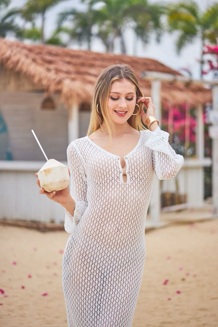 Robe Longue Crochet  Blanche
